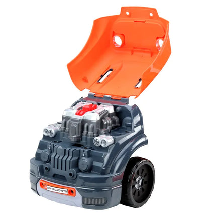 Oranžinis automobilio variklio išardymo rinkinys vaikams