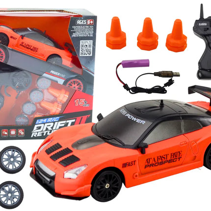 Oranžinis R/C sportinis automobilis 1:24