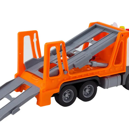 Oranžinis tralas su automobiliu 1:16