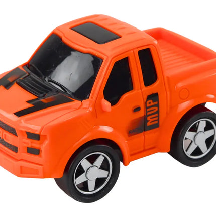 Oranžinis tralas su automobiliu 1:16