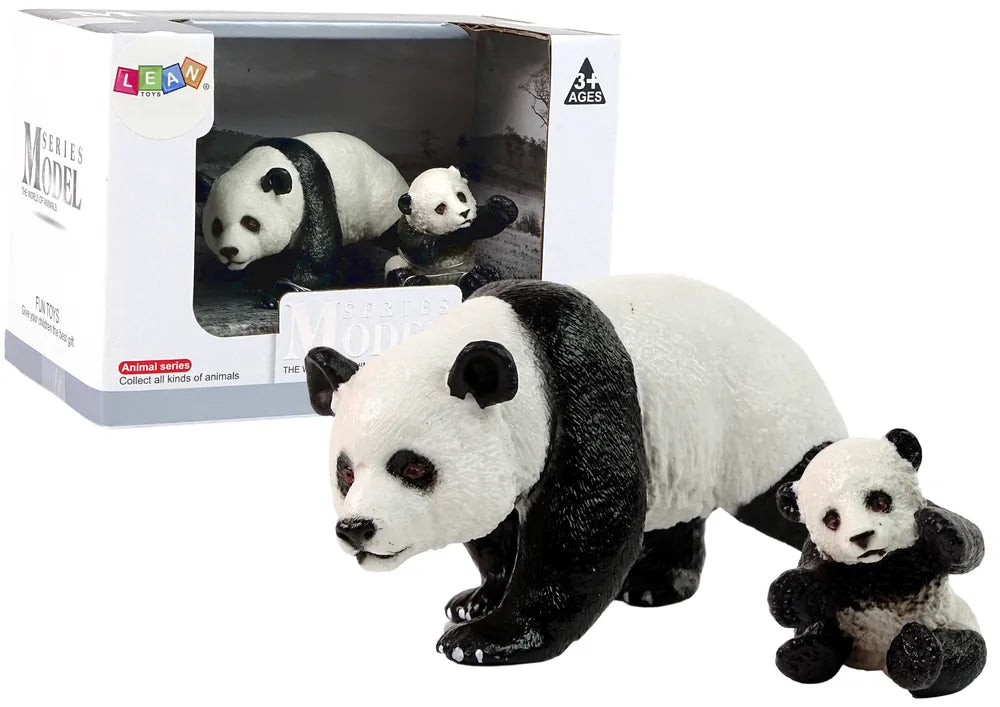 Pandos figūrėlių rinkinys – suaugusi panda ir jauniklis, „Animals of the World“ serija