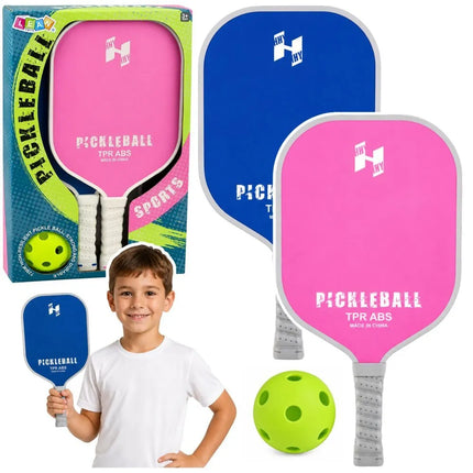 Pickleball rinkinys vaikams ir suaugusiems – rožinė ir mėlyna raketės