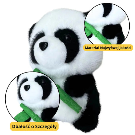 Pliušinė panda su bambuku 18 cm