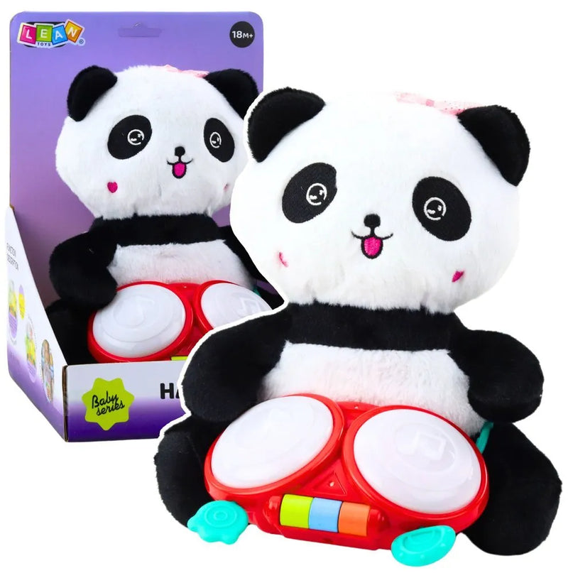 Pliušinė panda su būgneliais žaislas