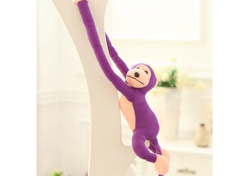 Pliušinė violetinė beždžionė su garsu, 80 cm