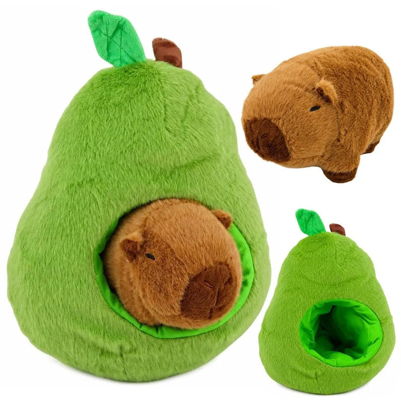 Pliušinis avokadas su kapibara 2‑in‑1, 35 cm