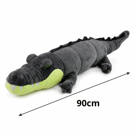 Pliušinis krokodilas, didelis pilkas, 90 cm