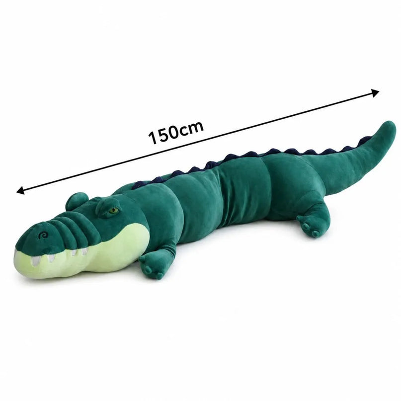 Pliušinis krokodilas, tamsiai žalias, milžiniškas, 150 cm