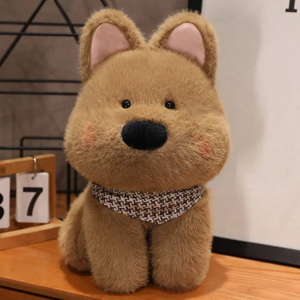 Pliušinis šuniukas su rudu šalikėliu 25 cm