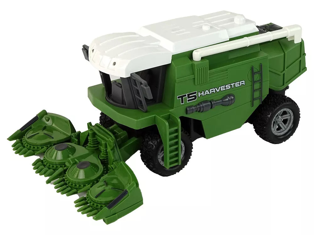 Nuotoliniu būdu valdomas žemės ūkio derliaus nuėmimo kombainas R/C žalios spalvos žibintai