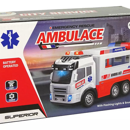 Greitosios pagalbos automobilis su šviesos efektu