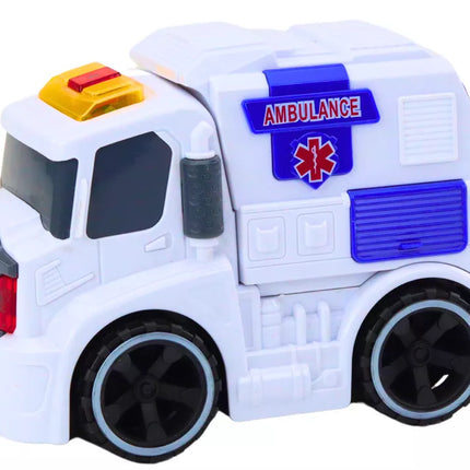 Baltas greitosios pabalbos automobilis