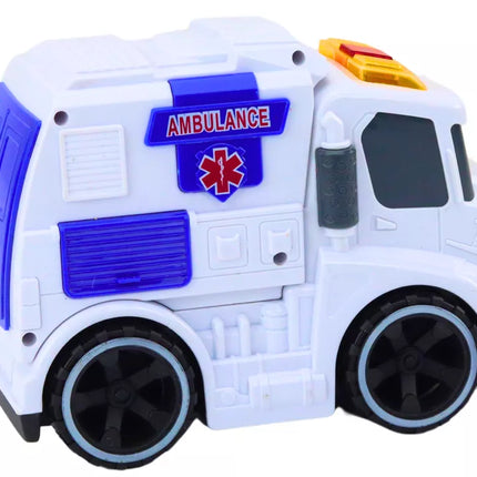 Baltas greitosios pabalbos automobilis