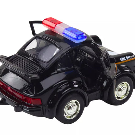 Klasikinis juodas policijos automobilis