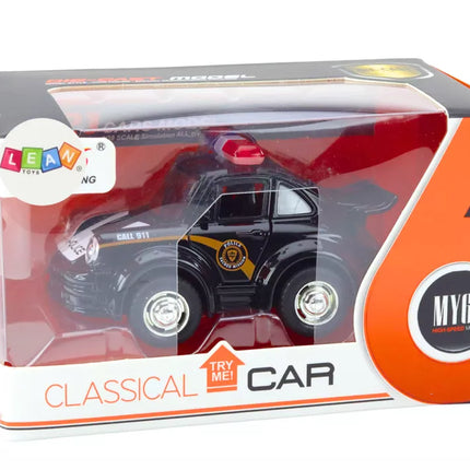 Klasikinis juodas policijos automobilis