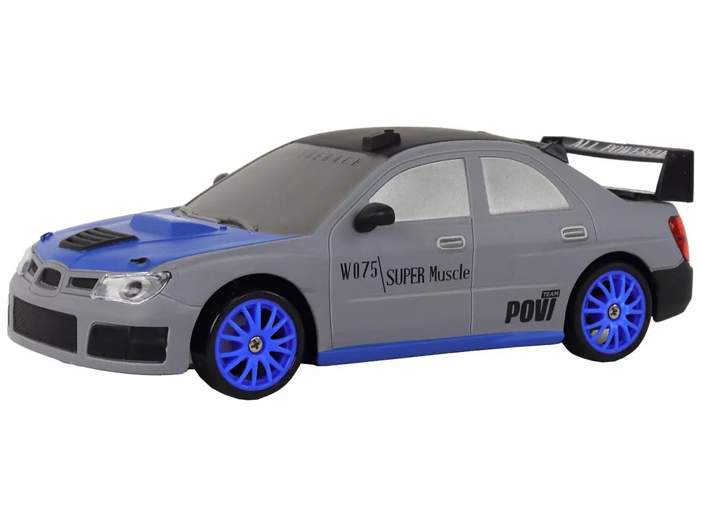 Nuotoliniu būdu valdomas sportinis automobilis R/C 1:24 pilkos spalvos keičiamais ratais