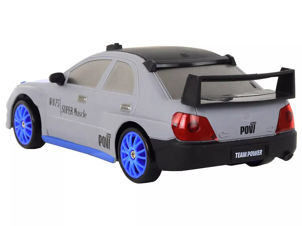 Nuotoliniu būdu valdomas sportinis automobilis R/C 1:24 pilkos spalvos keičiamais ratais