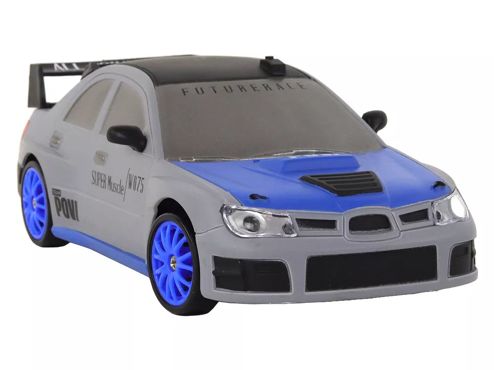 Nuotoliniu būdu valdomas sportinis automobilis R/C 1:24 pilkos spalvos keičiamais ratais