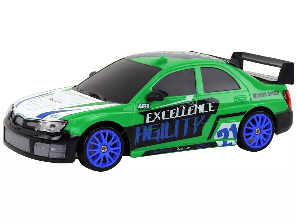 Nuotoliniu būdu valdomas sportinis automobilis R/C 1:24 Žalia keičiami ratai