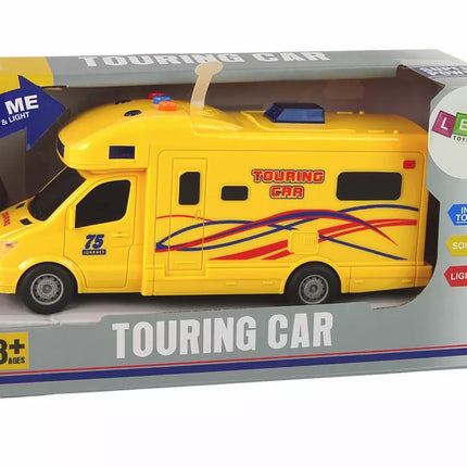 Geltonas kemperis su garso ir šviesų efektais