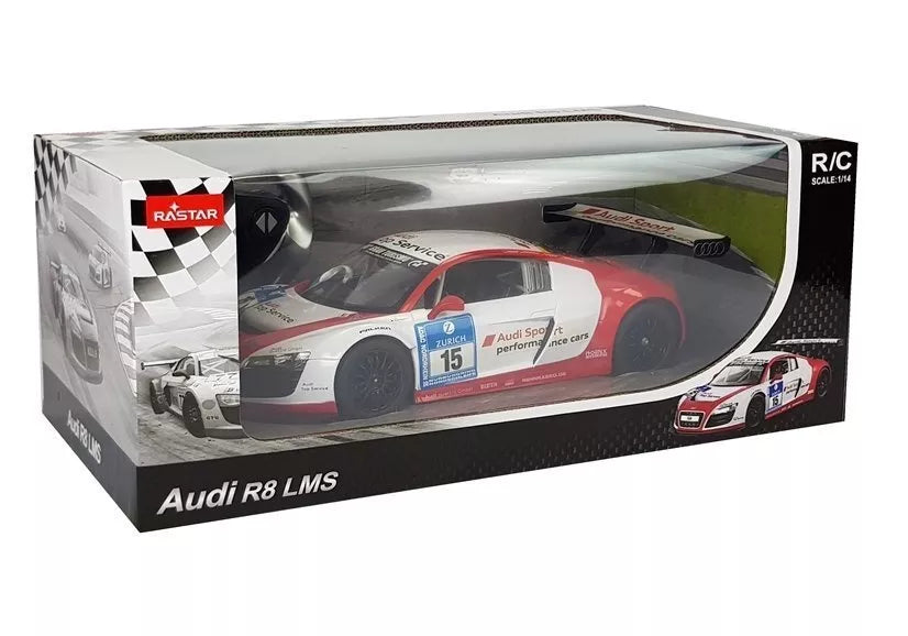 Automobilis R/C Audi R8 LMS Rastar 1:14 Baltai raudonas