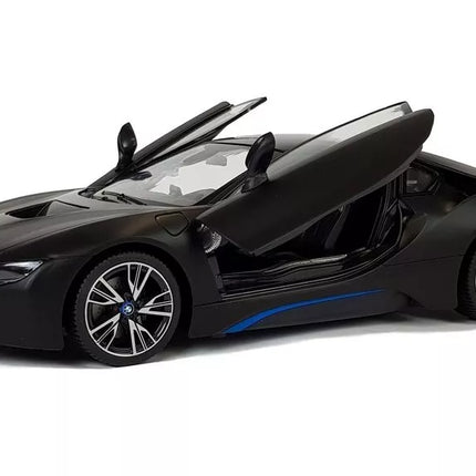Automobilis R/C BMW i8 Rastar 1:14 Juodos spalvos automatinės durys