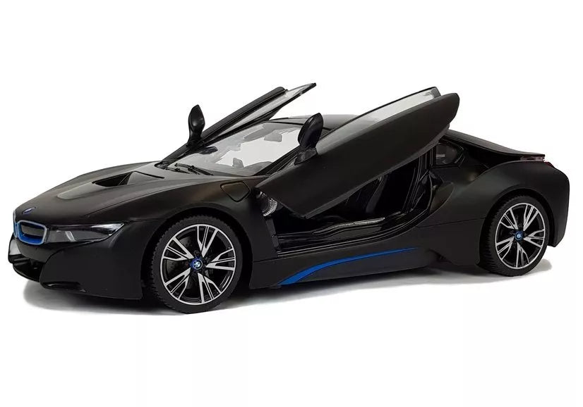 Automobilis R/C BMW i8 Rastar 1:14 Juodos spalvos automatinės durys