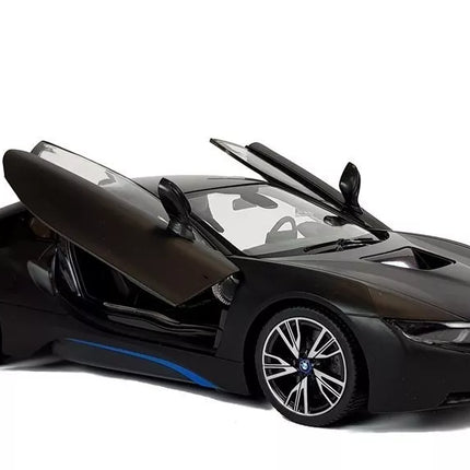 Automobilis R/C BMW i8 Rastar 1:14 Juodos spalvos automatinės durys