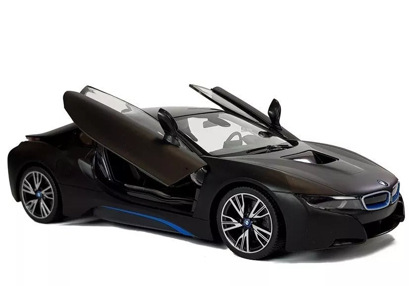 Automobilis R/C BMW i8 Rastar 1:14 Juodos spalvos automatinės durys