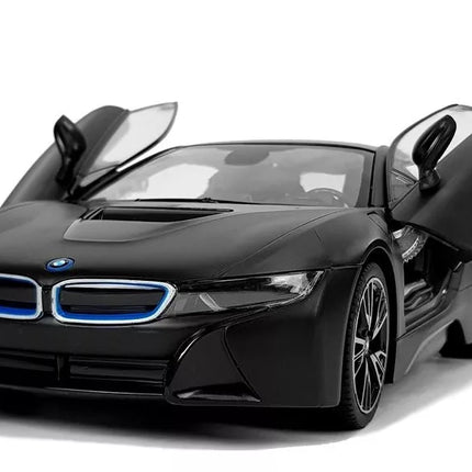 Automobilis R/C BMW i8 Rastar 1:14 Juodos spalvos automatinės durys