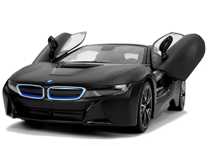 Automobilis R/C BMW i8 Rastar 1:14 Juodos spalvos automatinės durys