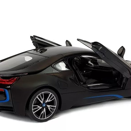 Automobilis R/C BMW i8 Rastar 1:14 Juodos spalvos automatinės durys