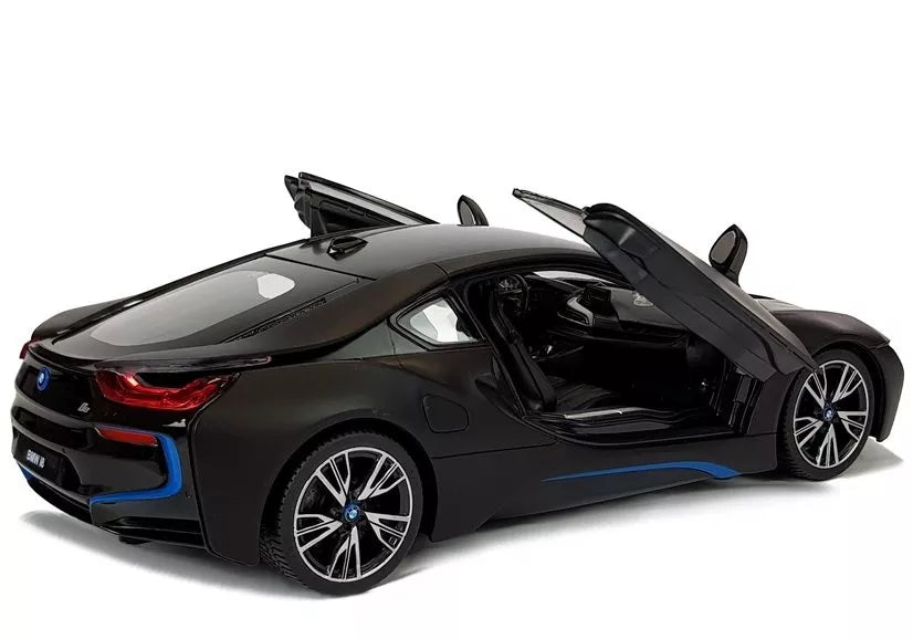 Automobilis R/C BMW i8 Rastar 1:14 Juodos spalvos automatinės durys