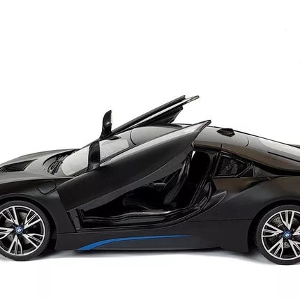 Automobilis R/C BMW i8 Rastar 1:14 Juodos spalvos automatinės durys