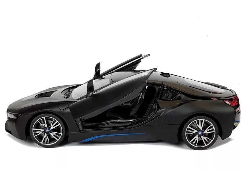 Automobilis R/C BMW i8 Rastar 1:14 Juodos spalvos automatinės durys