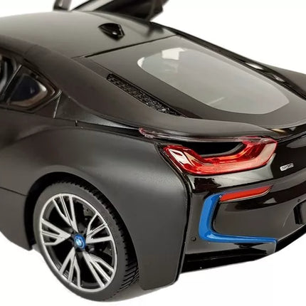 Automobilis R/C BMW i8 Rastar 1:14 Juodos spalvos automatinės durys
