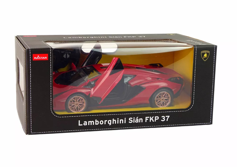 Automobilis R/C Lamborghini Sian FKP 37 Rastar 1:14 Raudonas su nuotolinio valdymo pulteliu