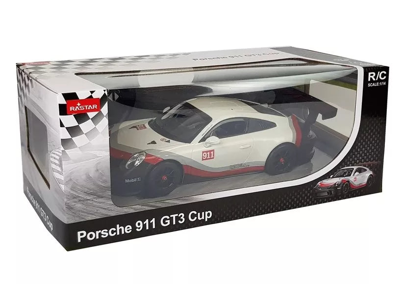 Automobilis R/C Porsche 911 GT3 CUP Rastar 1:14 Baltas