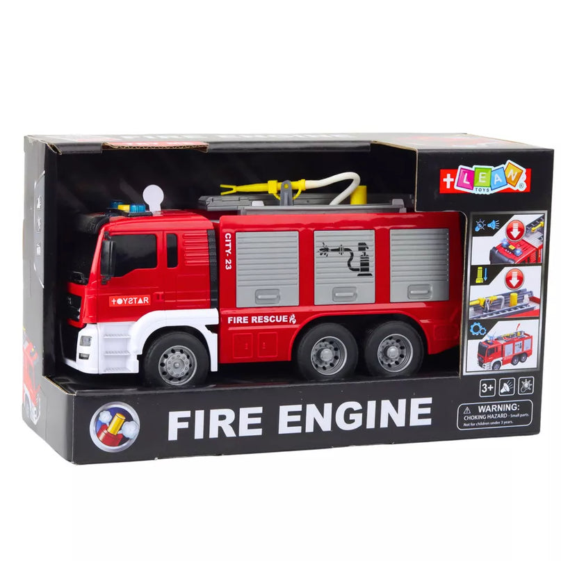 Žaislinis gaisrinės automobilis su šviesos ir garso efektais