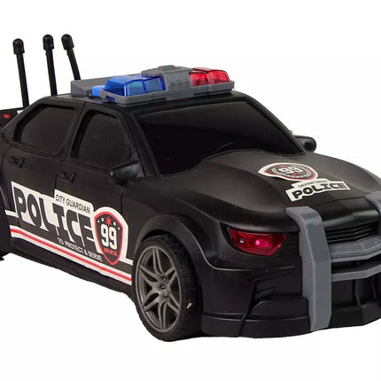 Juodas sportinis policijos automobilis