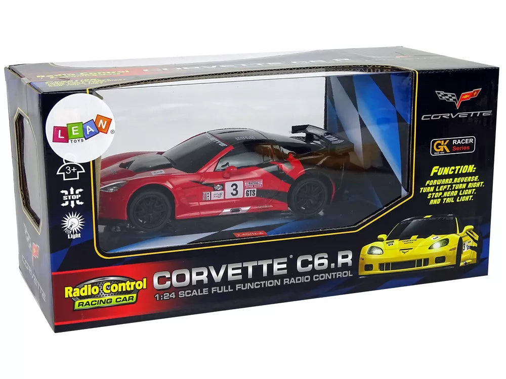 Sportinis automobilis R/C 1:24 Corvette C6.R raudonas 2.4 G žibintai