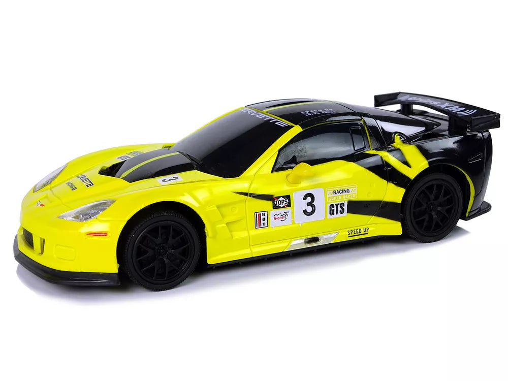 Sportinis automobilis R/C 1:24 Corvette C6.R geltonas 2.4 G žibintai
