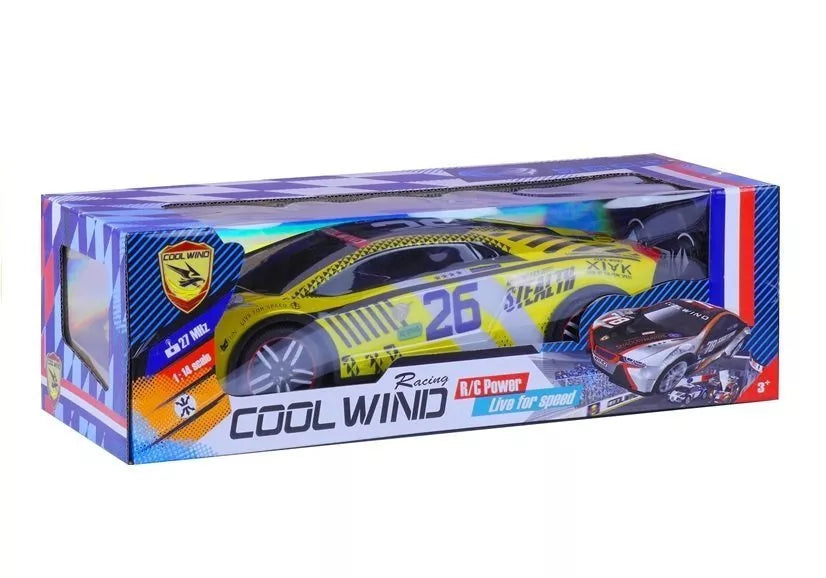 Nuotoliniu būdu valdomas sportinis automobilis R/C geltonas