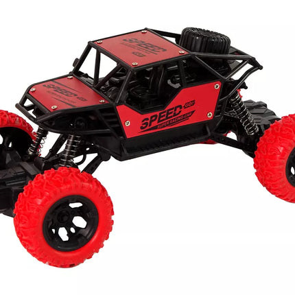 Nuotoliniu būdu valdomas automobilis R/C 1:18 raudonos spalvos.