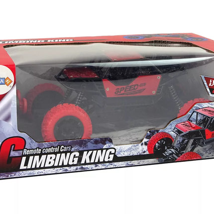 Nuotoliniu būdu valdomas automobilis R/C 1:18 raudonos spalvos.