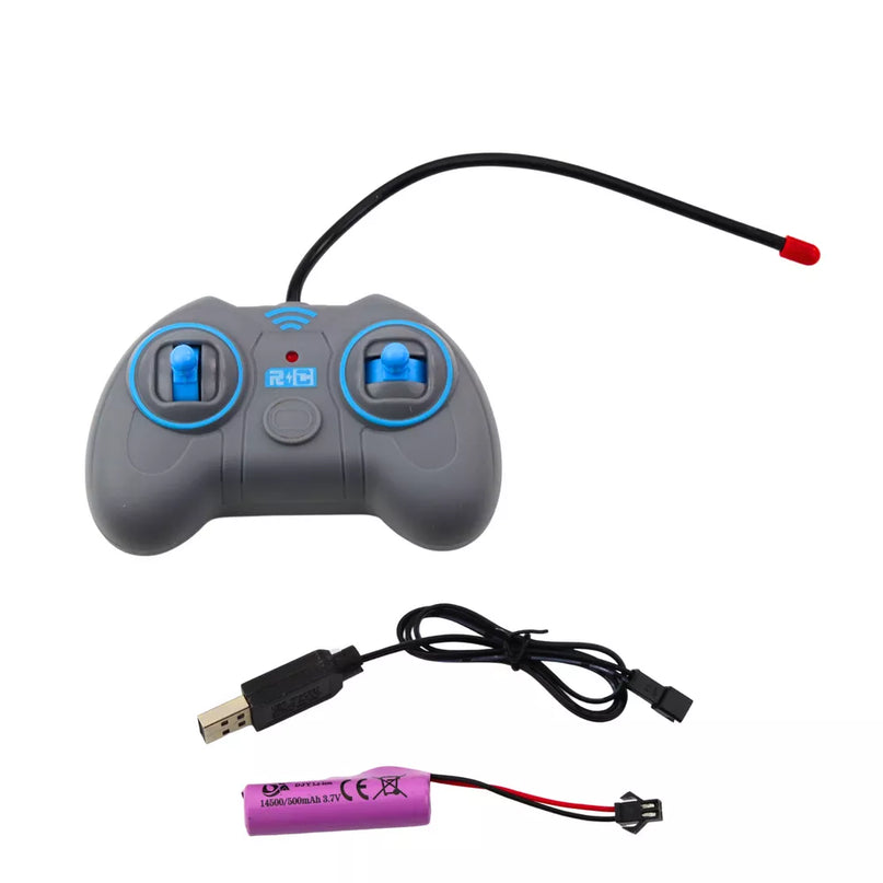 Pilkas policijos autobusas valdomas pultu