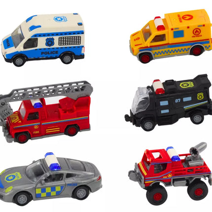 Policijos ir ugniagesių komandos bazės rinkinys su automobiliais