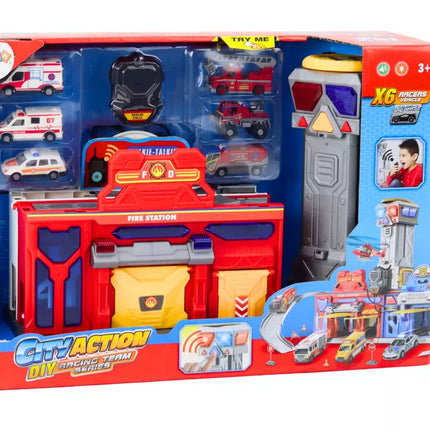 Gaisrinės stoties ligoninės valdymo centras su transporto priemonėmis