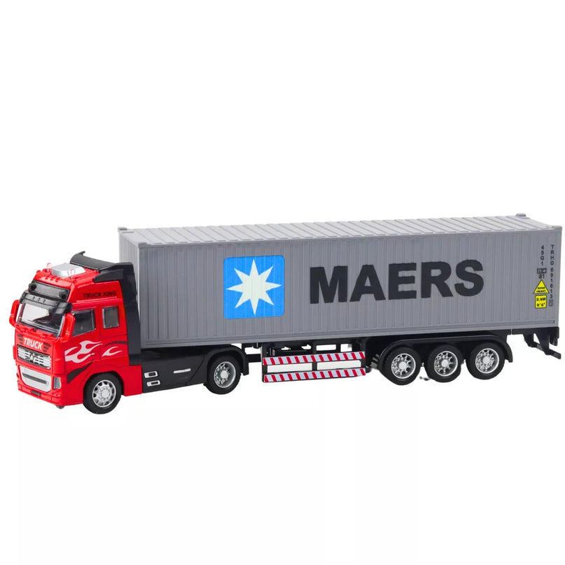 Sunkvežimis su konteineriu ir atidaromomis durimis