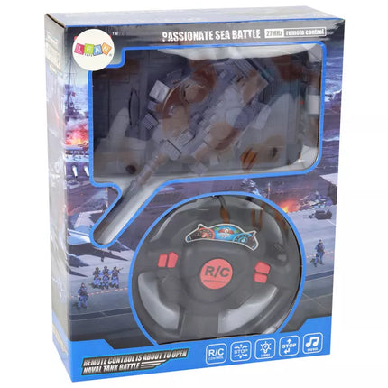 R/C tankas Nuotoliniu būdu valdomi žibintai garso Navy Blue 1:18 27MHz